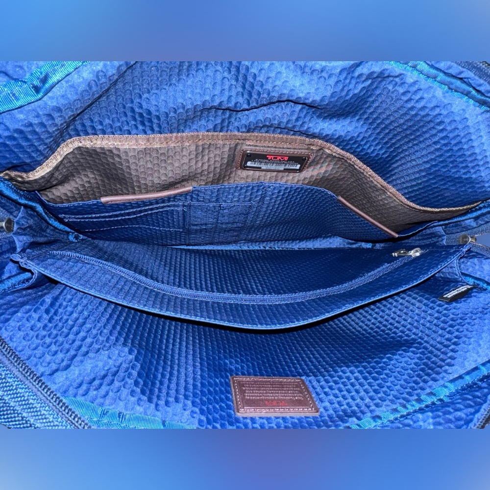 Tumi Blue Nylon Alpha Bravo McNair Slim Briefcase Bag - Picture 6 of 12